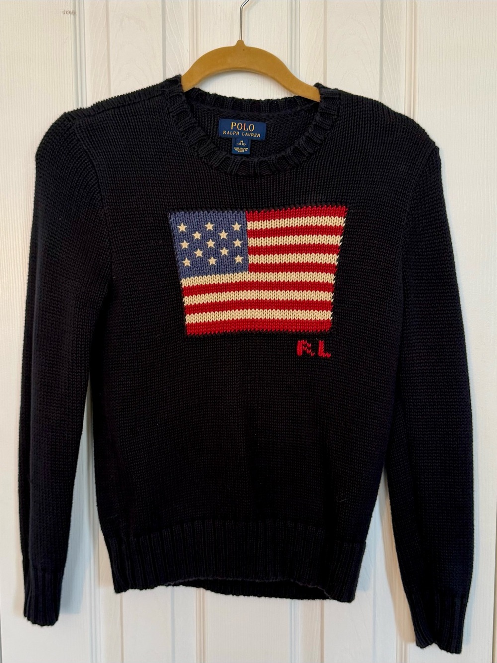 Polo Ralph Lauren Iconic American Flag Sweater Navy Blue